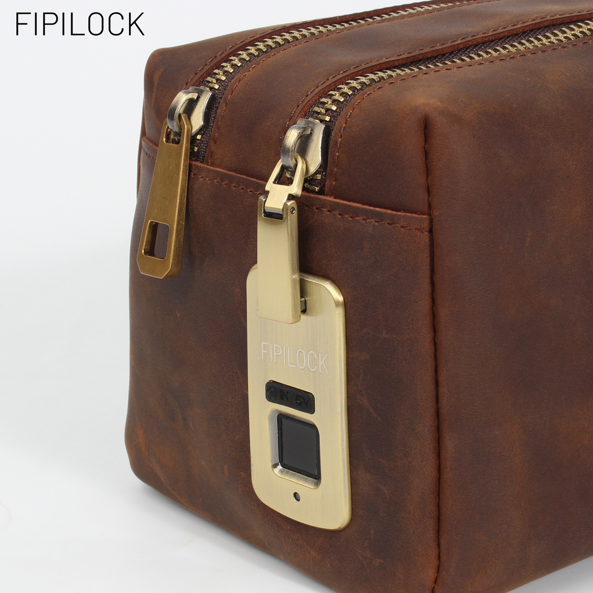 Anti-theft genuine leather clutch