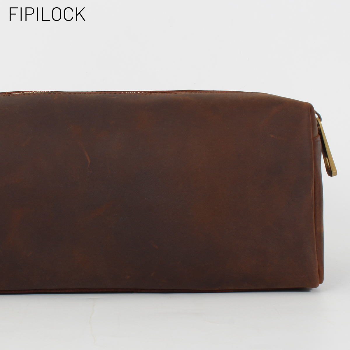 Anti-theft genuine leather clutch