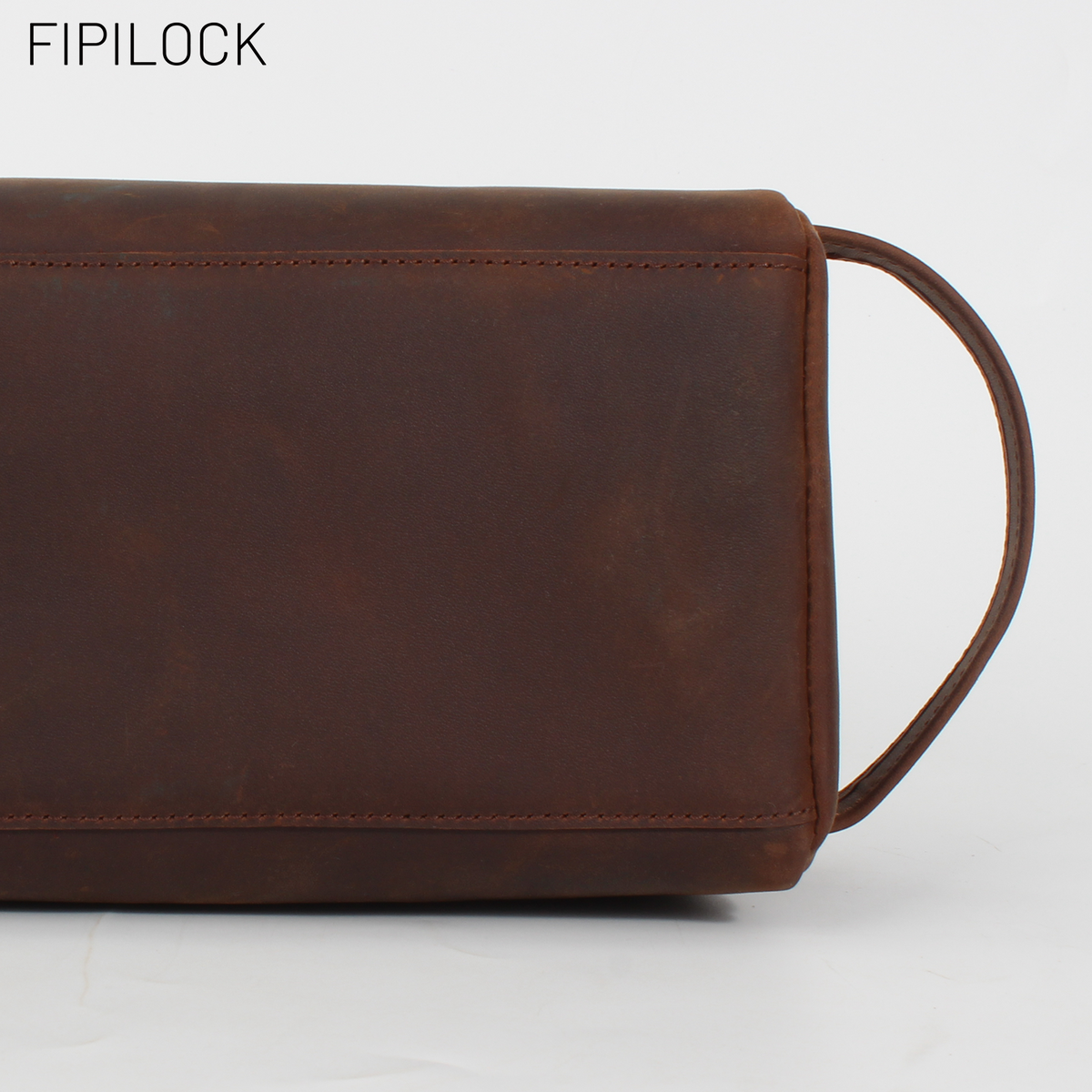 Anti-theft genuine leather clutch