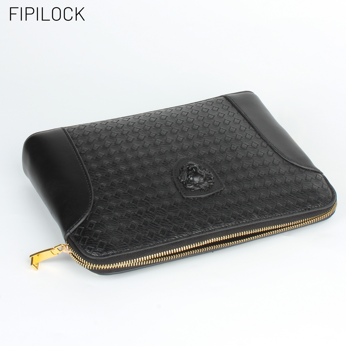 Men Genuine Top‑Grain Leather Smart Fingerprint Lock Hand Pouch