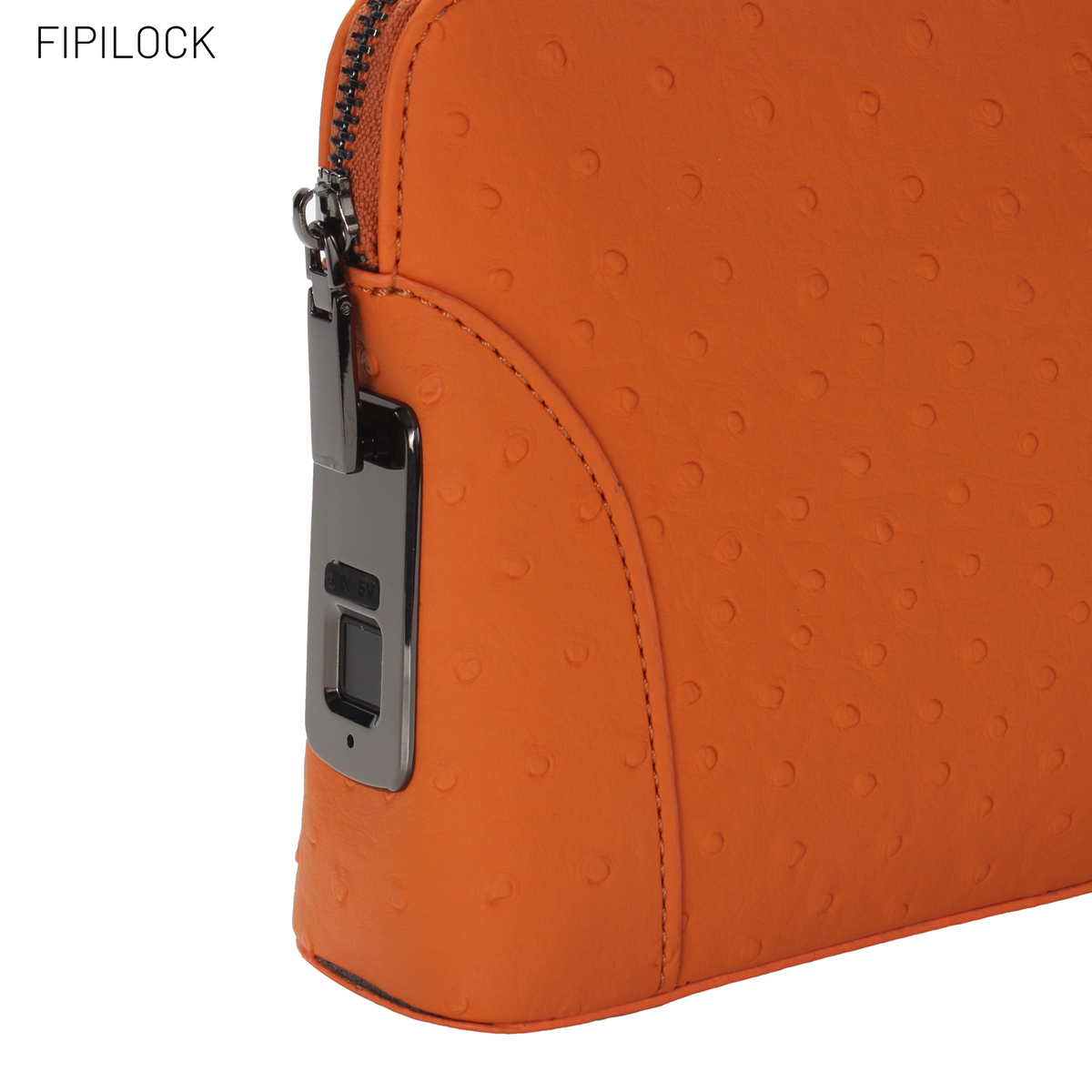 Ostrich-patterned fingerprint unlock clutch