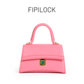 Pink handbag with fingerprint lock