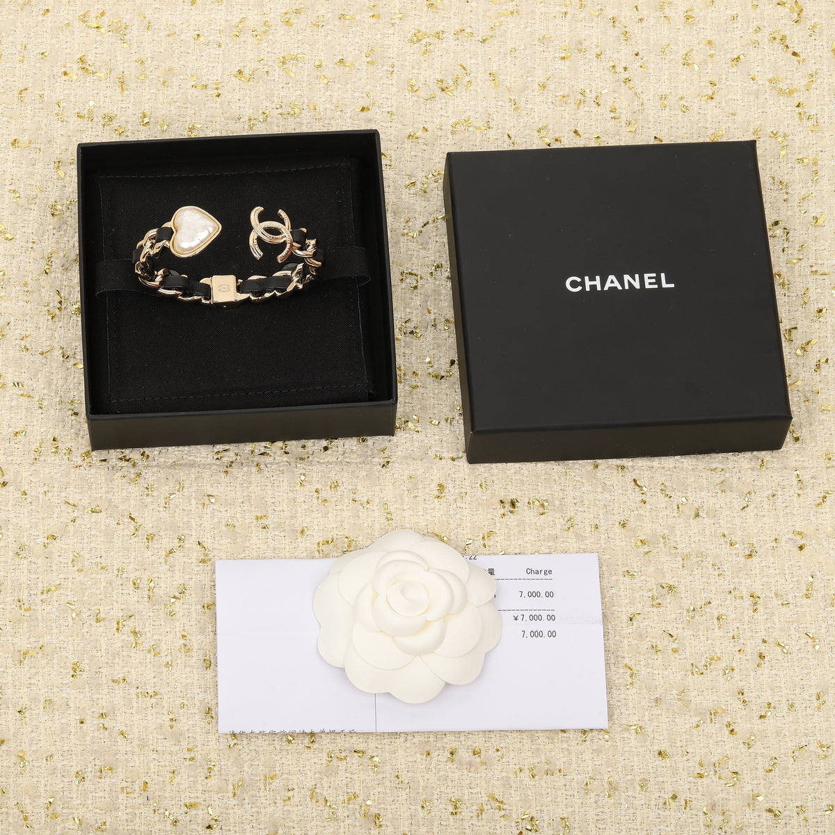 heart pearl leather bracelet