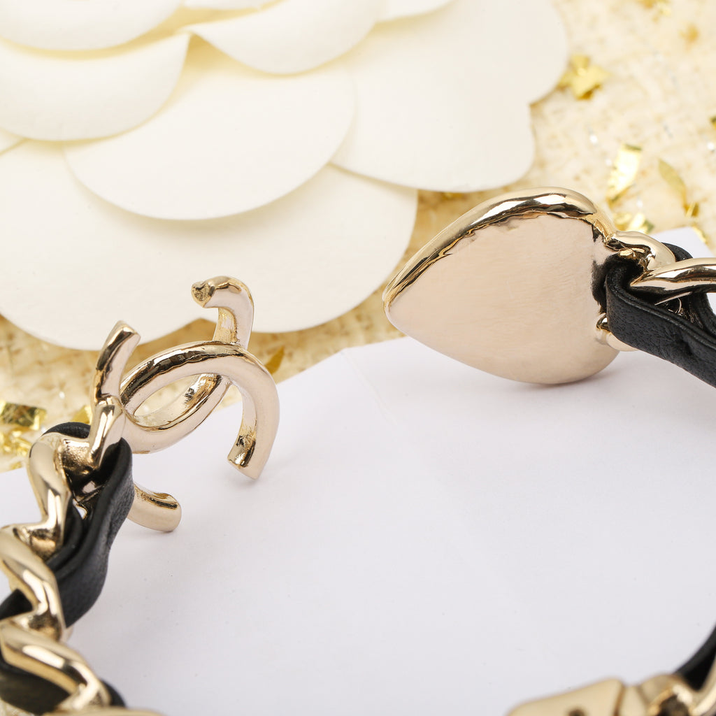 heart pearl leather bracelet