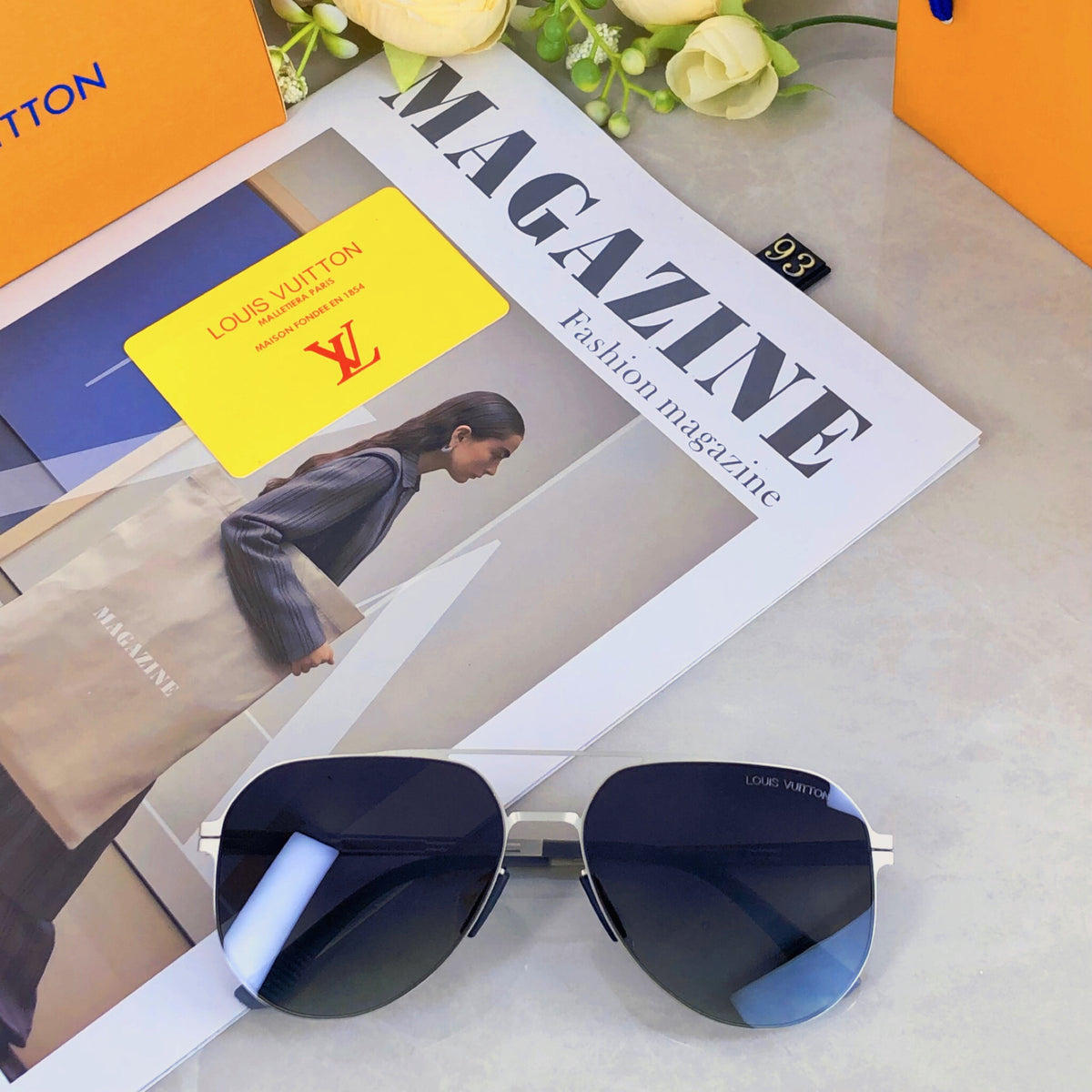 Double-beam aviator sunglasses