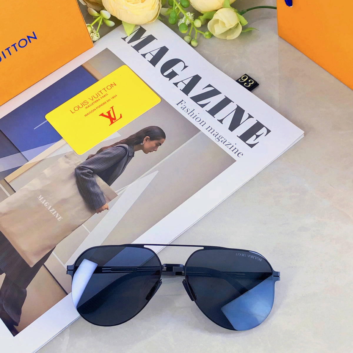 Double-beam aviator sunglasses