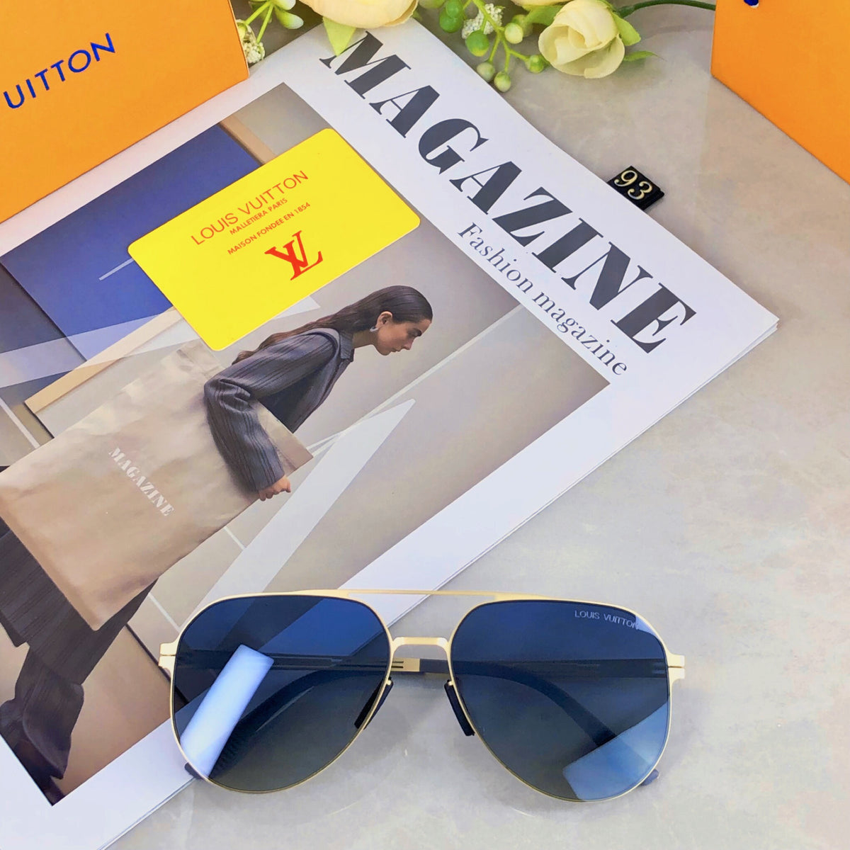 Double-beam aviator sunglasses