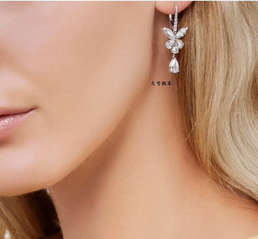 Large Butterfly Teardrop Earrings