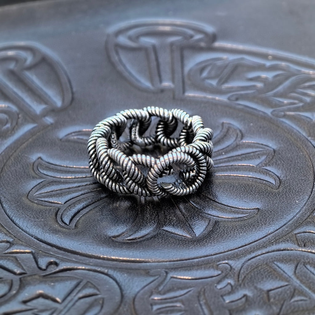 woven stripe Double G ring