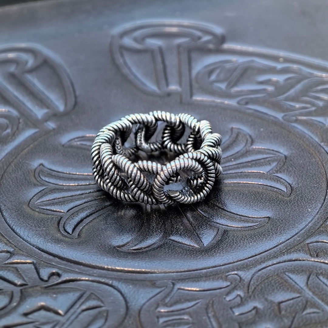 woven stripe Double G ring