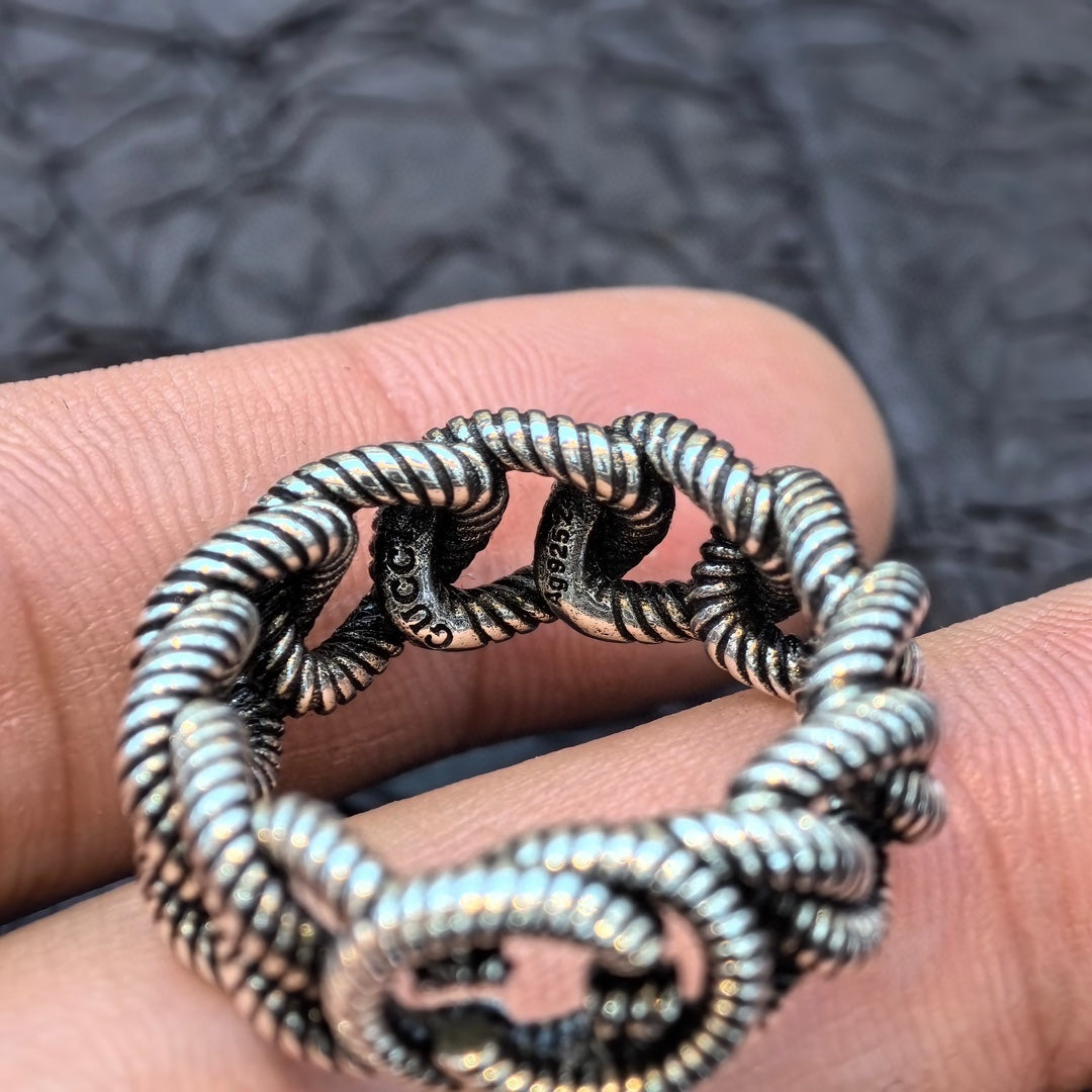 woven stripe Double G ring