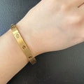 Wide diamond-free LOVE brushed bracelet