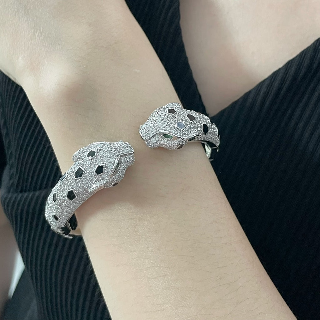 Double-headed spotted leopard bracelet