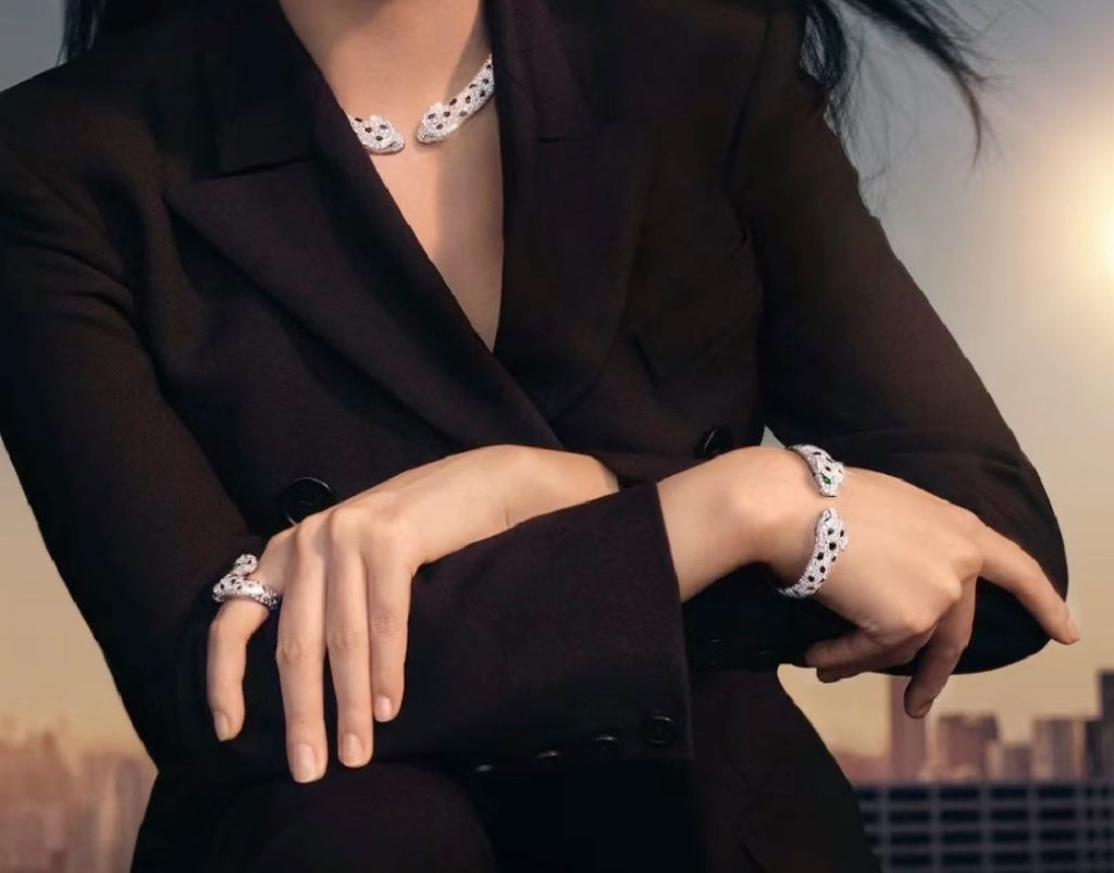 Double-headed spotted leopard bracelet