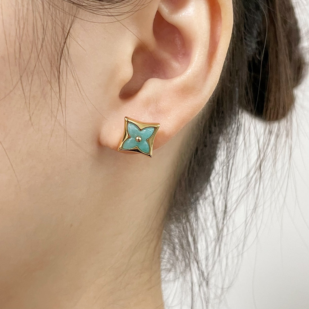 Amazonite mandarin duck earrings