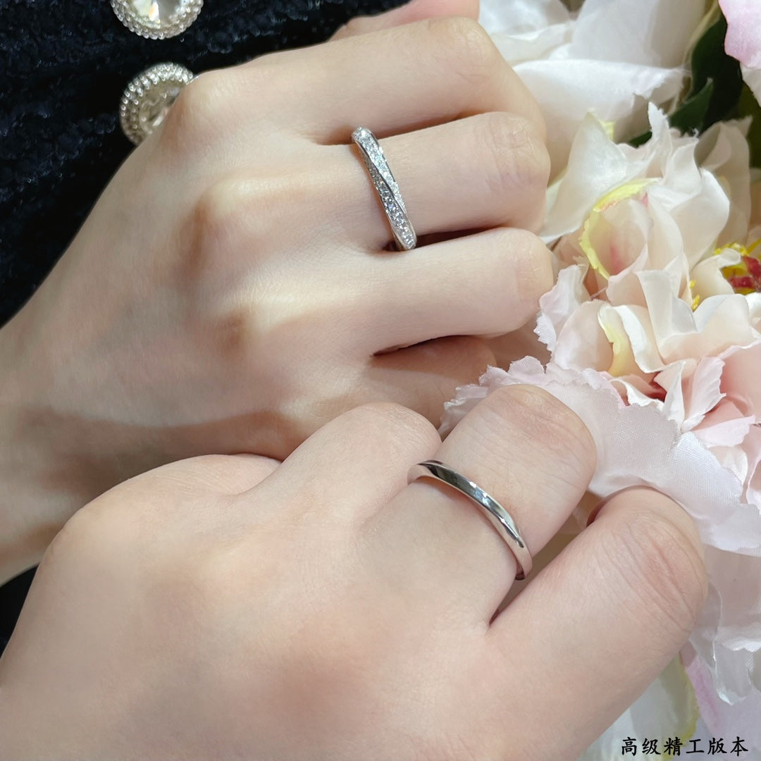 Spiral full diamond ring