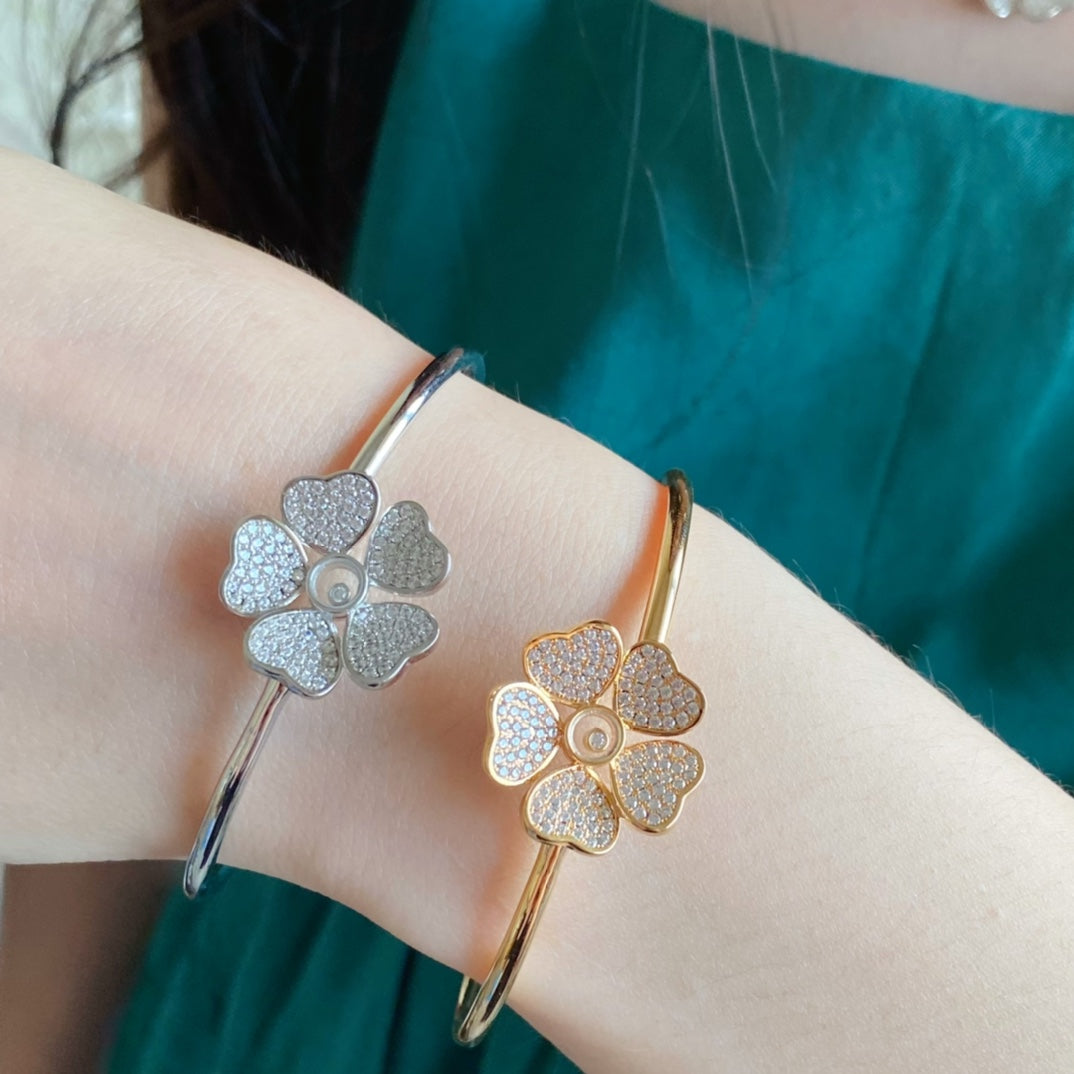 Five-heart full diamond bracelet