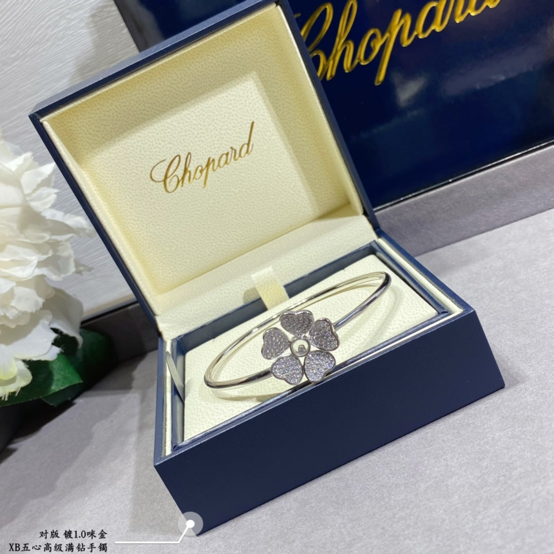 Five-heart full diamond bracelet