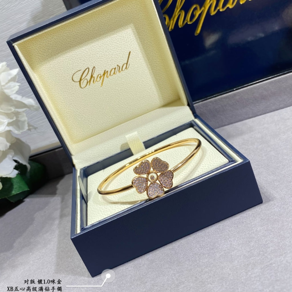 Five-heart full diamond bracelet