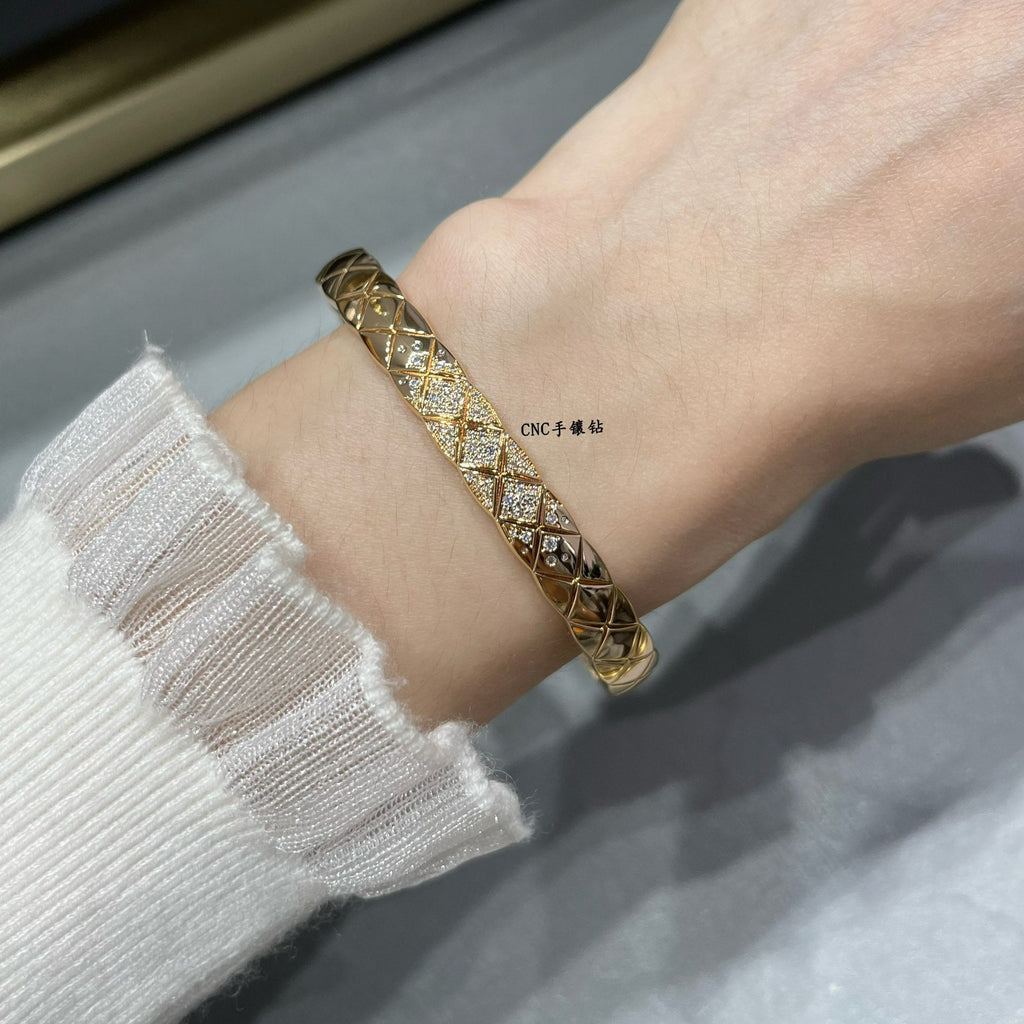 Wide diamond bracelet