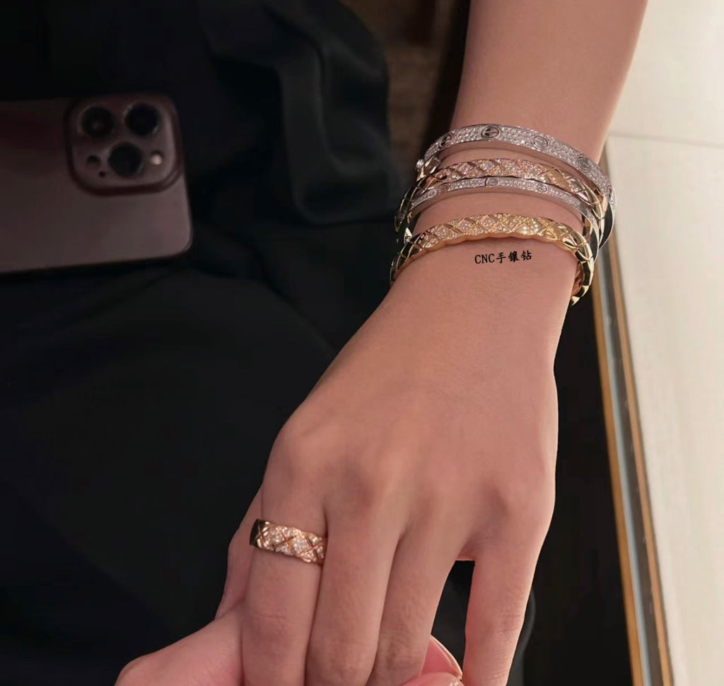 Wide diamond bracelet