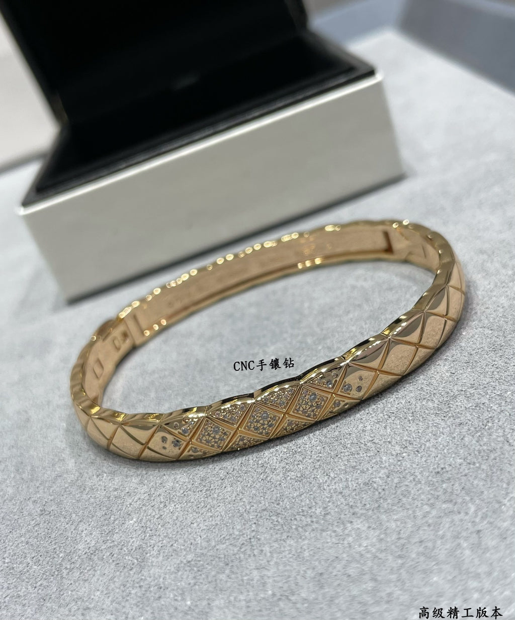 Wide diamond bracelet