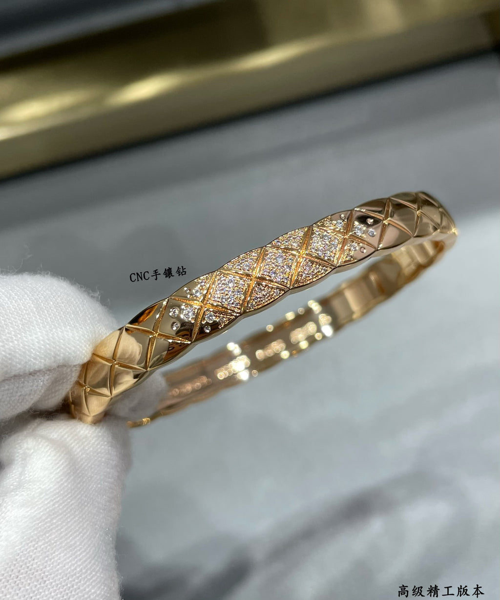 Wide diamond bracelet