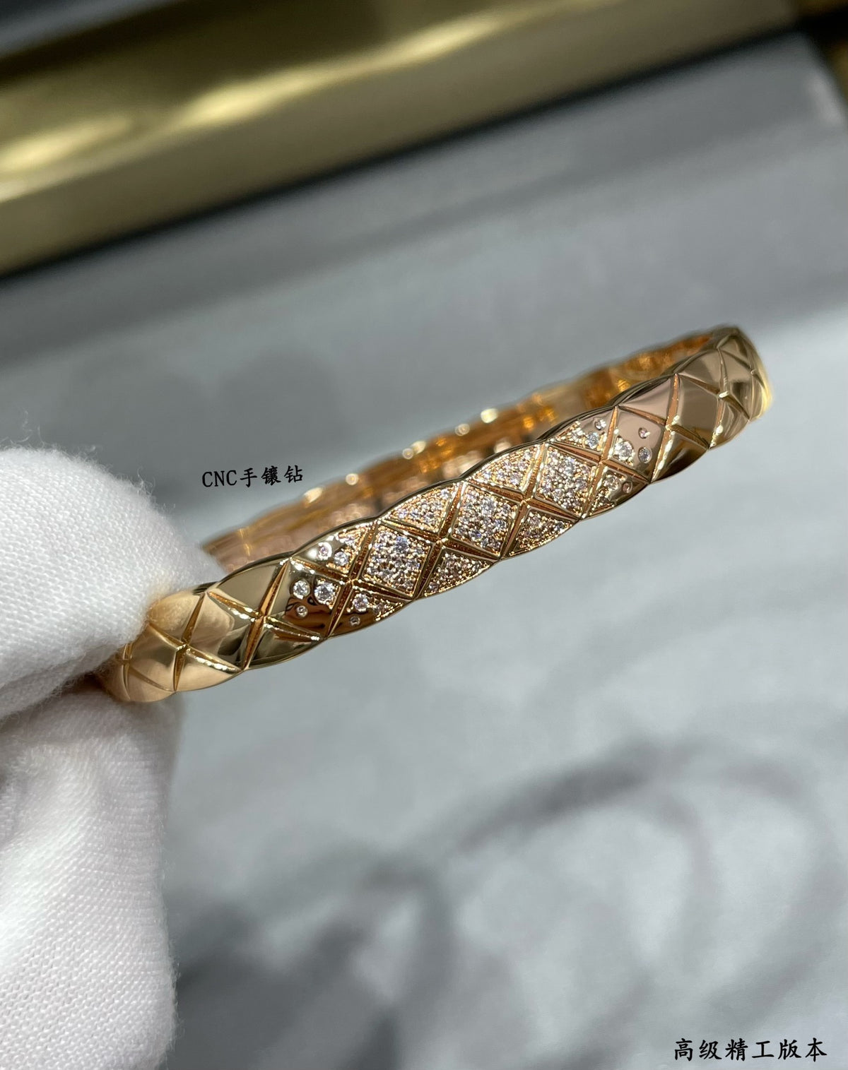 Wide diamond bracelet