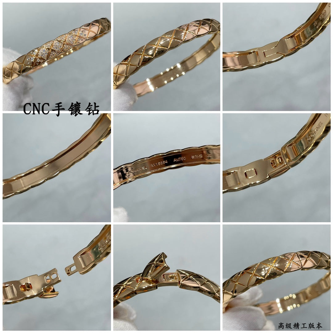 Wide diamond bracelet