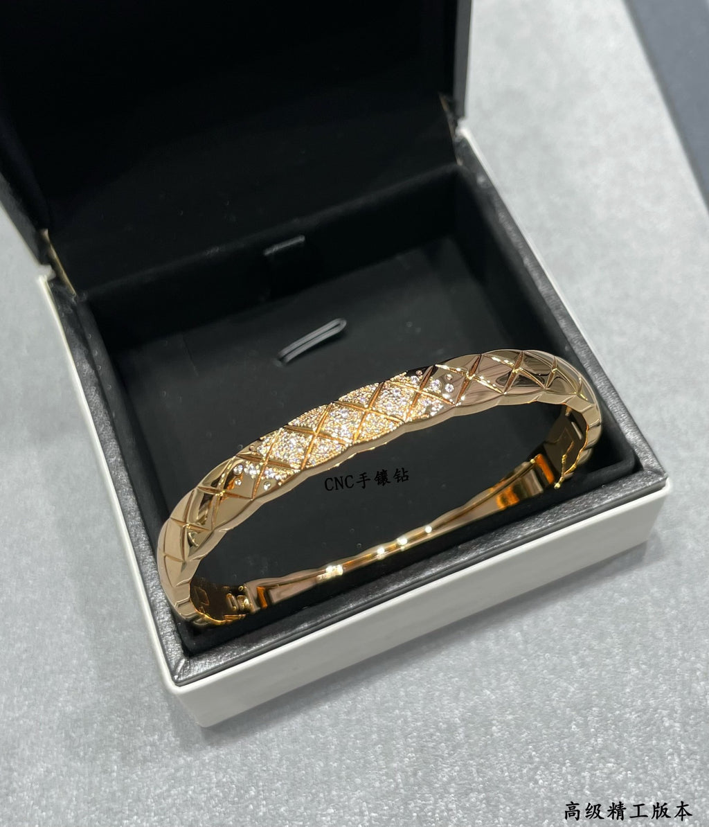 Wide diamond bracelet