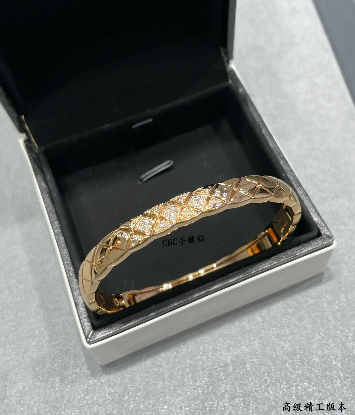 Wide diamond bracelet
