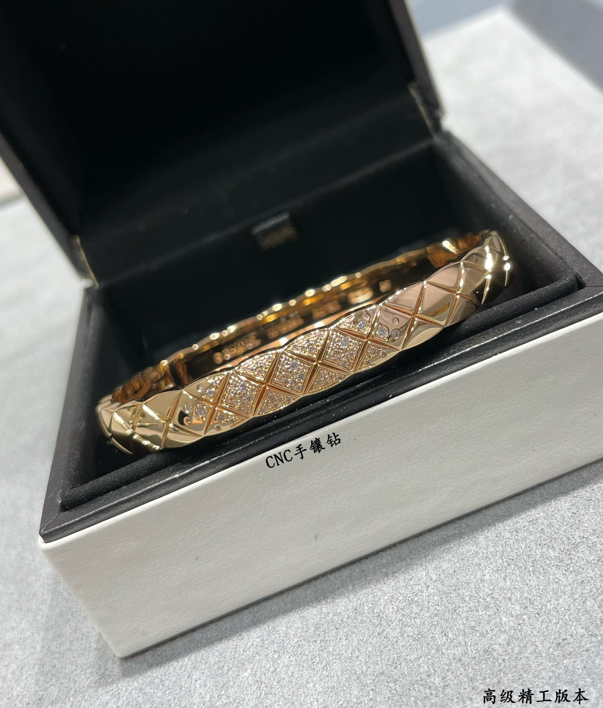 Wide diamond bracelet