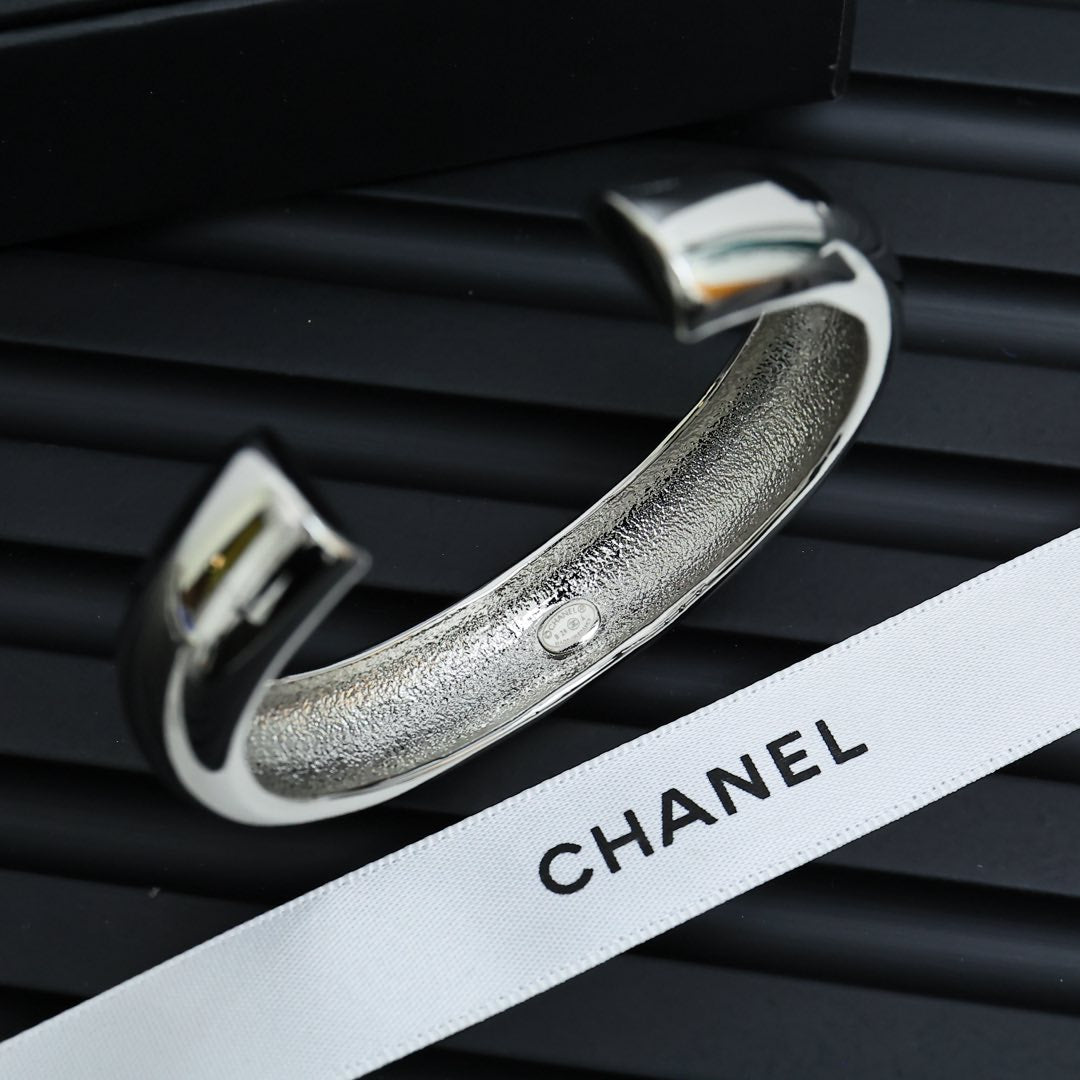 silver enamel letter bracelet