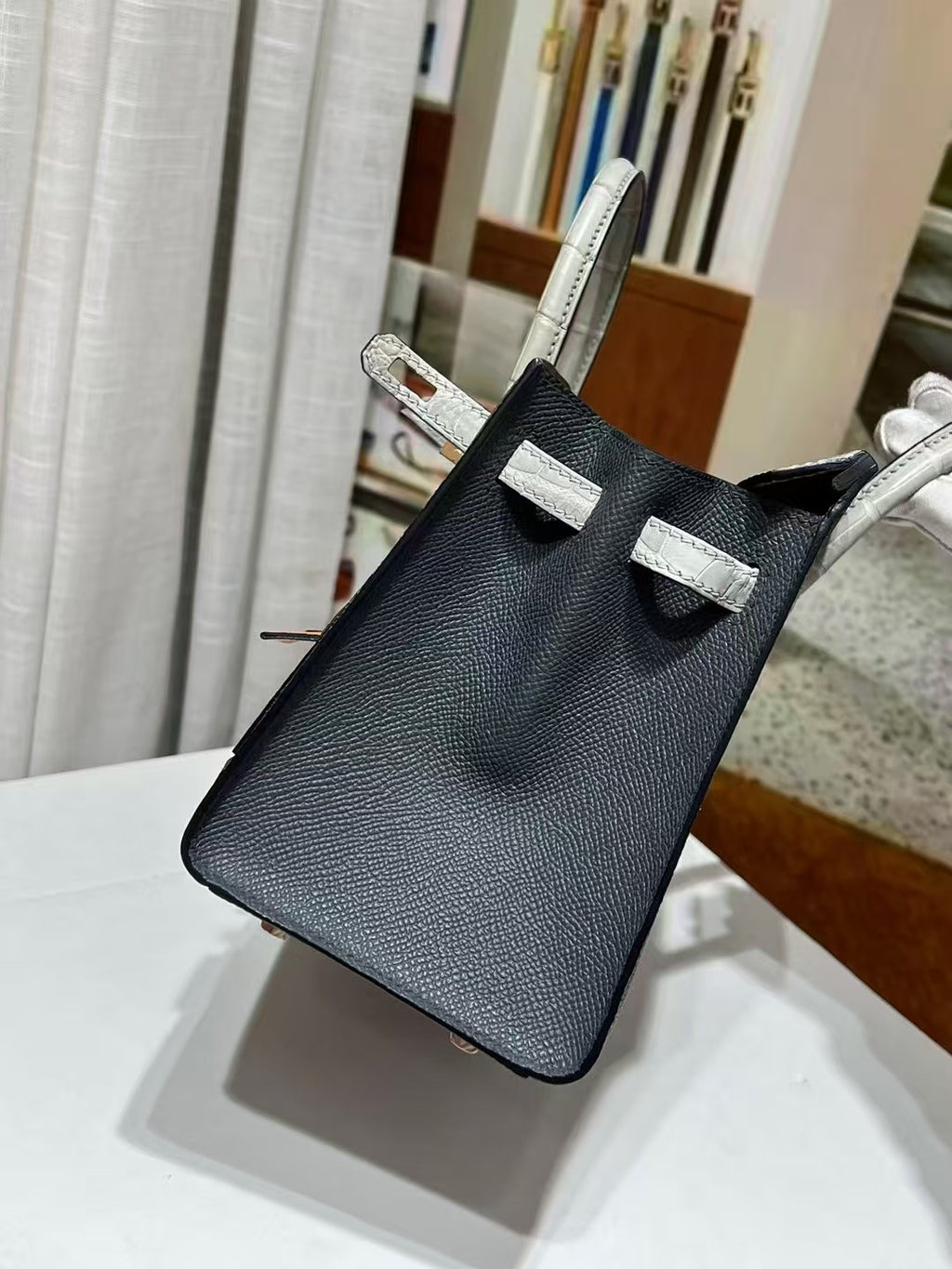 Precious crocodile leather bag