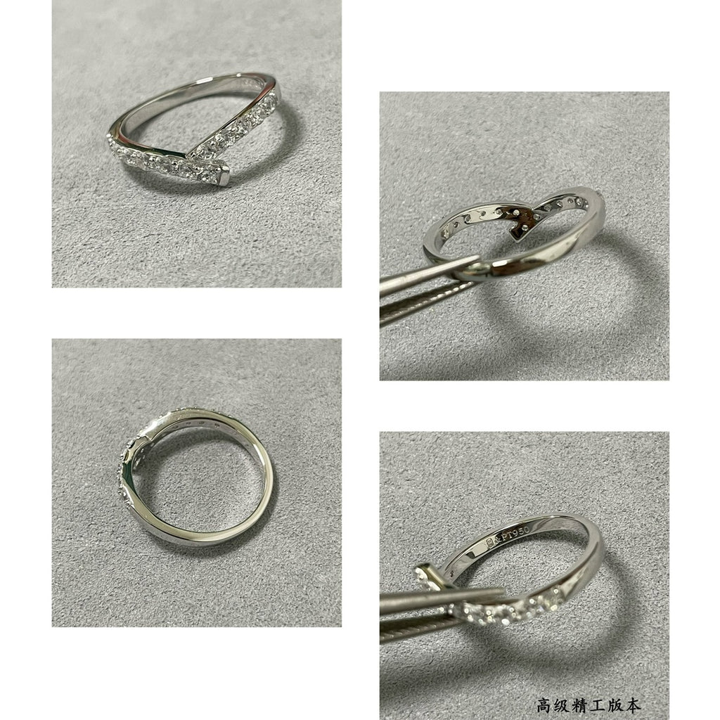 High-end jewelry V-shaped ring