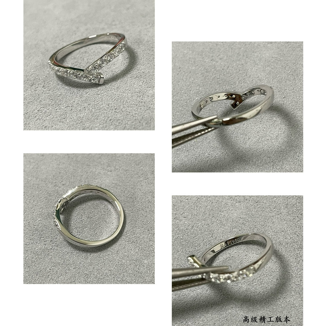 High-end jewelry V-shaped ring