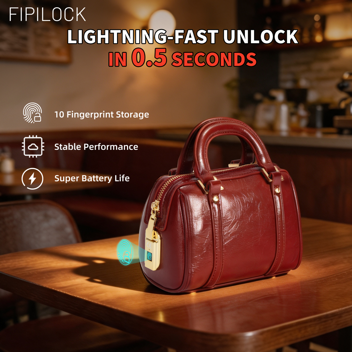 Women's Anti-Theft Fingerprint-Unlock Handbag