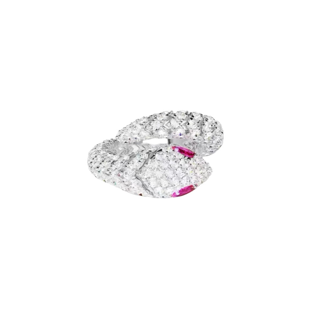 pink eye snake ring