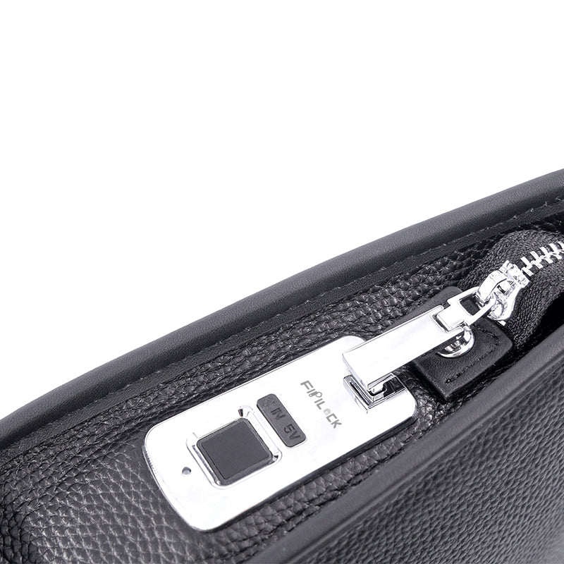 High-end genuine leather fingerprint lock anti-theft handbag