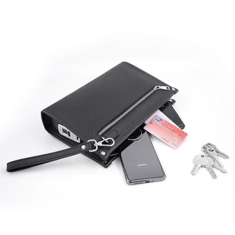 High-end genuine leather fingerprint lock anti-theft handbag