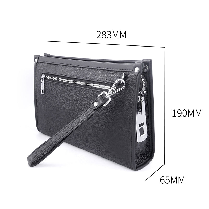 High-end genuine leather fingerprint lock anti-theft handbag