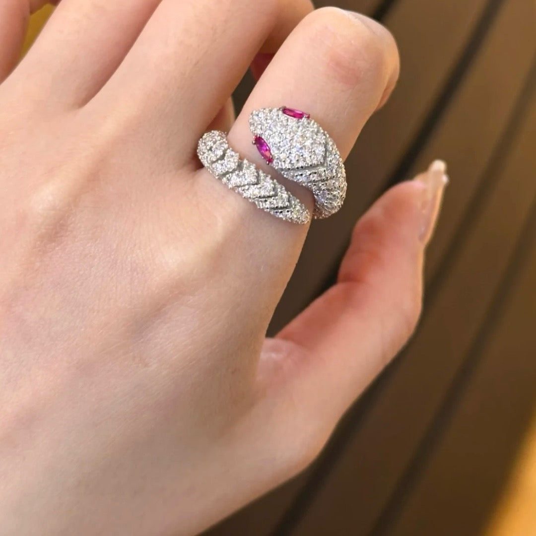 pink eye snake ring
