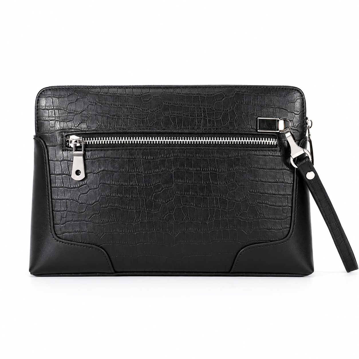 Genuine Leather Fingerprint Unlock Business Clutch