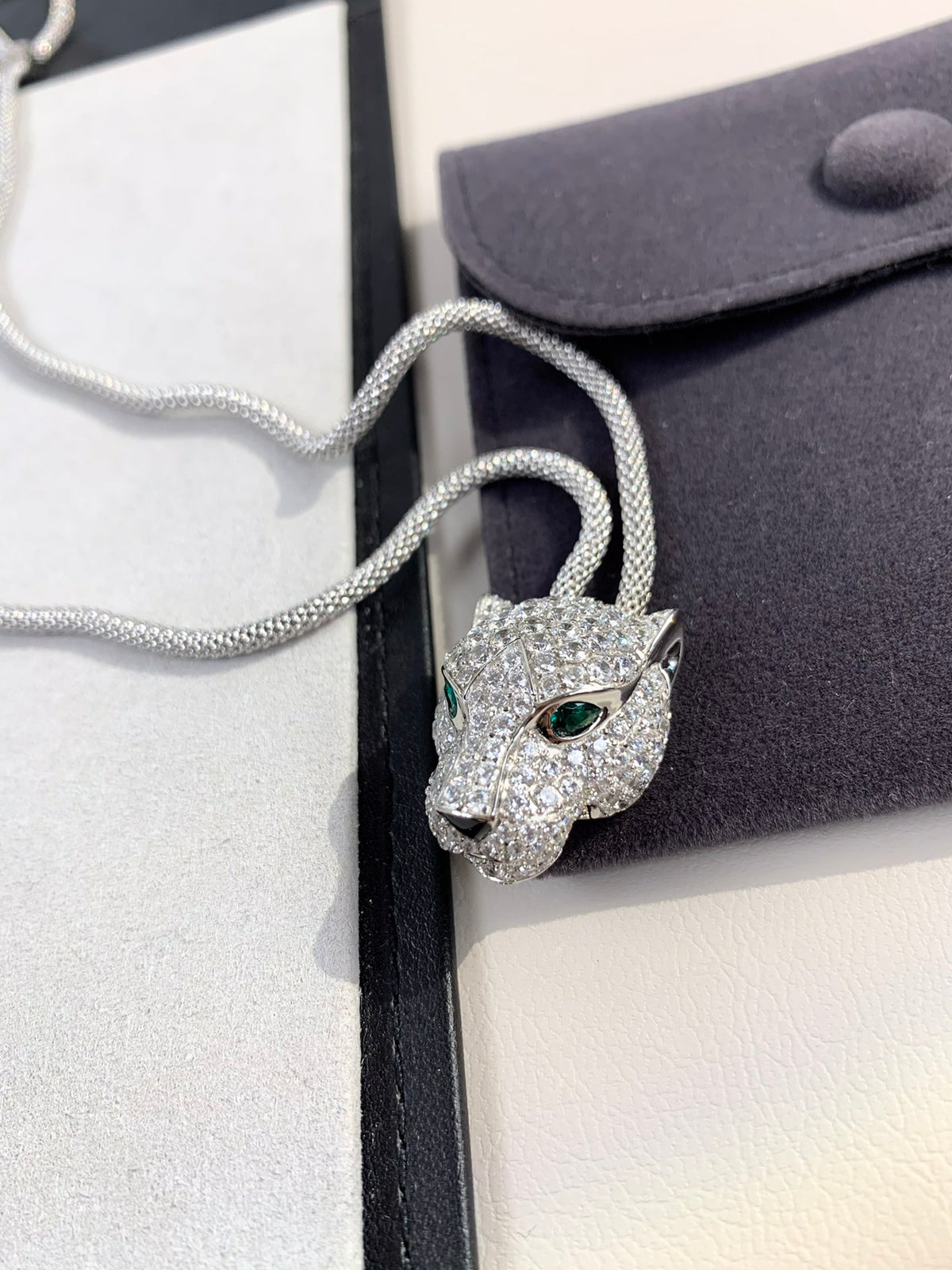 White leopard necklace