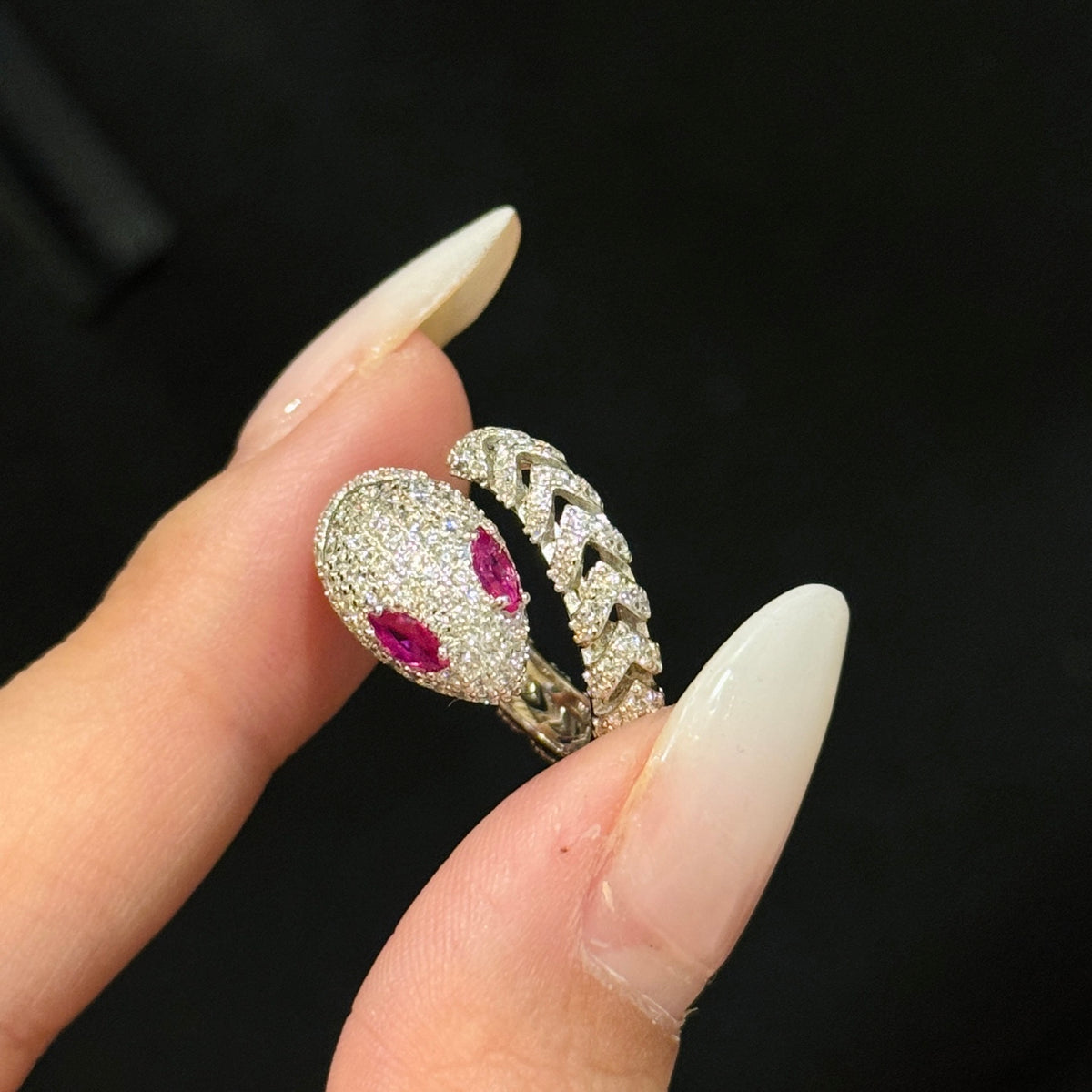 pink eye snake ring