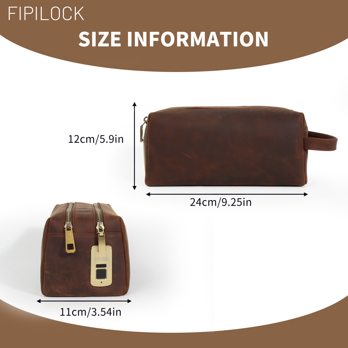 Anti-theft genuine leather clutch