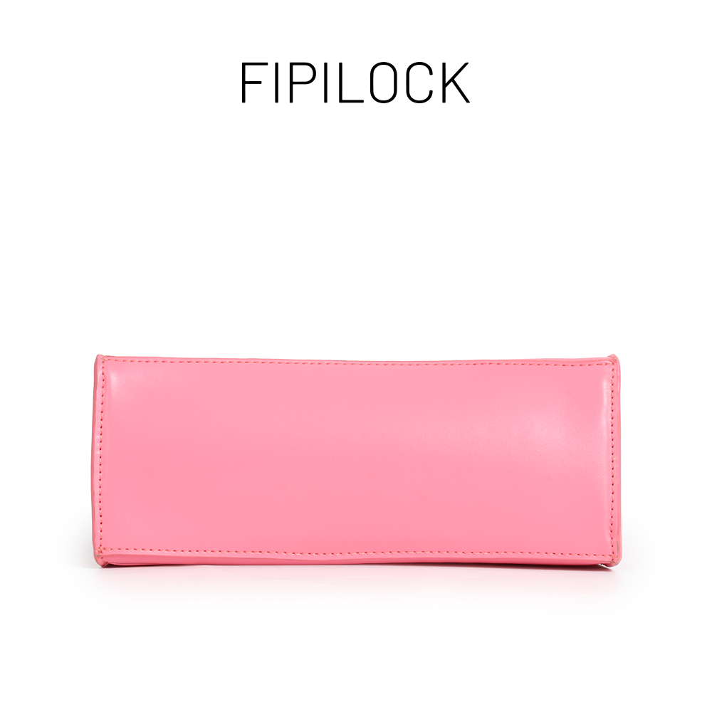 Pink handbag with fingerprint lock