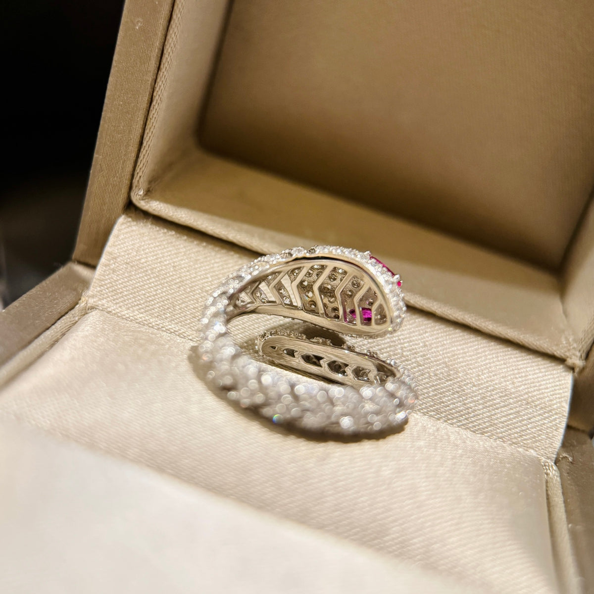 pink eye snake ring