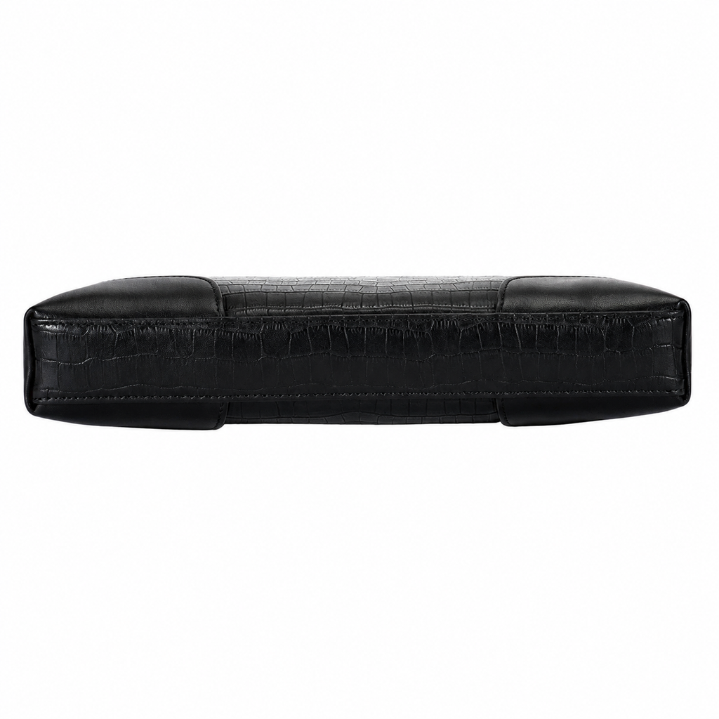 Crocodile-patterned combination lock clutch