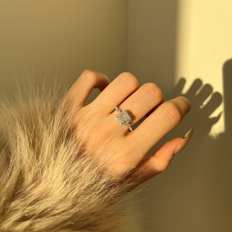 White round zirconium horse eye inlaid exquisite versatile ring